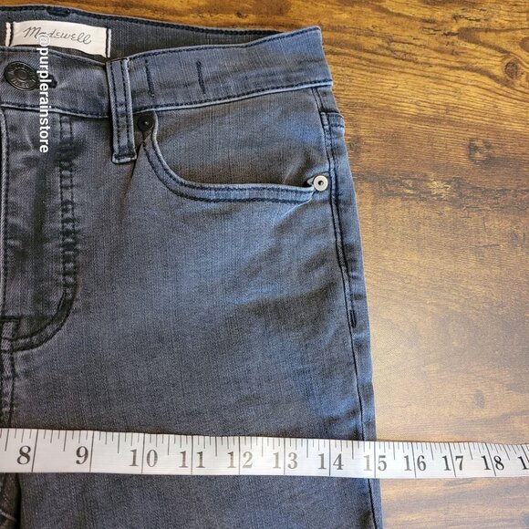 Madewell Jeans 26 Mid Rise 9" Skinny Black Sea Wash Tummy Control Stretch Denim - Picture 10 of 14